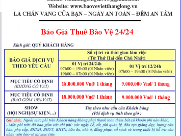 Giá Thuê Bảo Vệ 24/24: Giải Pháp An Toàn Toàn Diện Cho Mọi Nhà Và Doanh Nghiệp